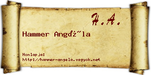 Hammer Angéla névjegykártya